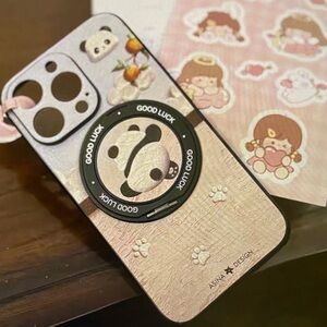 Cute Panda Phone Case with Ring Holder